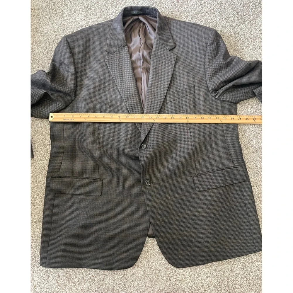 Lauren Ralph Lauren Blazer Mens 46R‎ Brown Houndstooth Sport Coat Good Condition